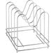 A GI Metal pizza screen rack with curved metal rods.