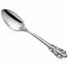 An Acopa Ophelia stainless steel demitasse spoon with a handle.