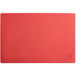 A red rectangular polyethylene cutting board.
