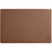 A brown rectangular Choice polyethylene cutting board with a logo on it.
