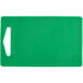 A green rectangular polyethylene cutting board with a handle.