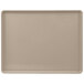 A rectangular taupe Cambro dietary tray.