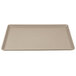 A rectangular taupe Cambro dietary tray with a white border.
