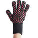 A black Mr. Bar-B-Q oven/grill glove with red dots.