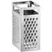 A stainless steel Choice 9" 4-sided box grater with handles.