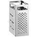 A silver stainless steel Choice 4-sided box grater with handles.