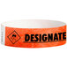 A red Tyvek wristband with "DESIGNATED DRIVER" in black text.
