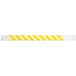 A white background with yellow and white striped wristbands.