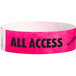 A pink Carnival King paper wristband with black text that says "ALL ACCESS"