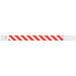 A red and white striped Tyvek wristband.