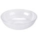 A clear plastic bowl with a textured surface.