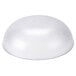 A clear plastic dome on a white background.