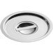 A stainless steel Choice bain marie cover with a handle.