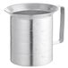 A silver aluminum Choice 2 Qt. measuring cup with a handle and pour lip.