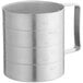 A silver aluminum Choice 2 Qt. measuring cup with a handle.