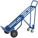 A blue Lavex hand truck with Ace-Tuf wheels.