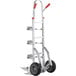 A silver Lavex hand truck with two wheels.