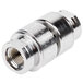 A stainless steel T&S Atmospheric Back Flow Preventer threaded connector with a threaded nut.