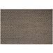 A white rectangular woven vinyl placemat with a black and brown basketweave border.