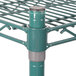 A Metro 54" Metroseal 3 stationary wire shelf with metal posts.