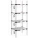 A Metro Super Erecta stainless steel heated takeout station with four shelves.