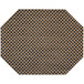 A copper octagon woven vinyl placemat with a basketweave design.