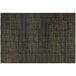 A copper mesh woven vinyl rectangle placemat with black lines woven in a copper mesh pattern.