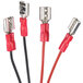 A red and black electrical cable with red and black connectors.
