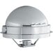 A silver Vollrath Somerville round chafer with a round lid.