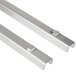 Two stainless steel Avantco shelf rails.