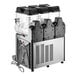 A black and white Carnival King Triple Granita / Slushy / Frozen Beverage Dispenser with clear containers.