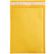 A yellow rectangular Lavex Self-Sealing Kraft bubble mailer.