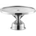 A Choice stainless steel cake stand with a round metal base.