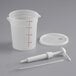 A white plastic container with a Choice syringe pump lid and tube.