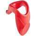 A red plastic Franmara knuckle bottle opener with a hole in the top.