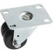 A True Equivalent 2" Plate Caster with a black and metal swivel wheel.