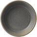 A Dudson Evo matte granite stoneware olive dish with a brown rim.