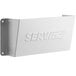 A white metal rectangular holder with the word "ServIt" on it.