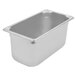 A Vollrath stainless steel 1/3 size steam table pan.