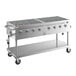 A stainless steel Backyard Pro outdoor grill with four burners.