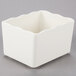 A white square container with wavy edges.