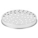 An American Metalcraft perforated aluminum pizza pan with round holes in it.