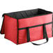 A red and black Choice insulated food delivery bag with a handle.