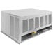 A silver rectangular Norlake Fast-Trak outdoor walk-in cooler with a vent.