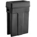 A Toter black plastic trash can with a black lid.