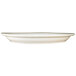 An International Tableware ivory embossed stoneware platter on a white background.