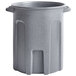 A Toter dark gray plastic trash can with handles.
