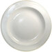 An International Tableware stoneware pasta bowl with an ivory color and embossed rim.