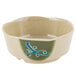 A white GET Japanese Traditional bowl with a blue and green design on it.