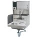 An Advance Tabco stainless steel hand sink with a gooseneck faucet.